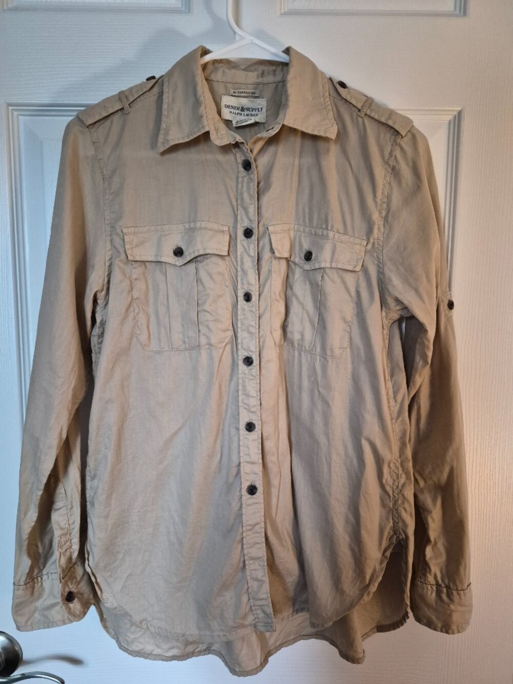 Denim & Supply Ralph Lauren Women's Khaki thin Button Up Shirt